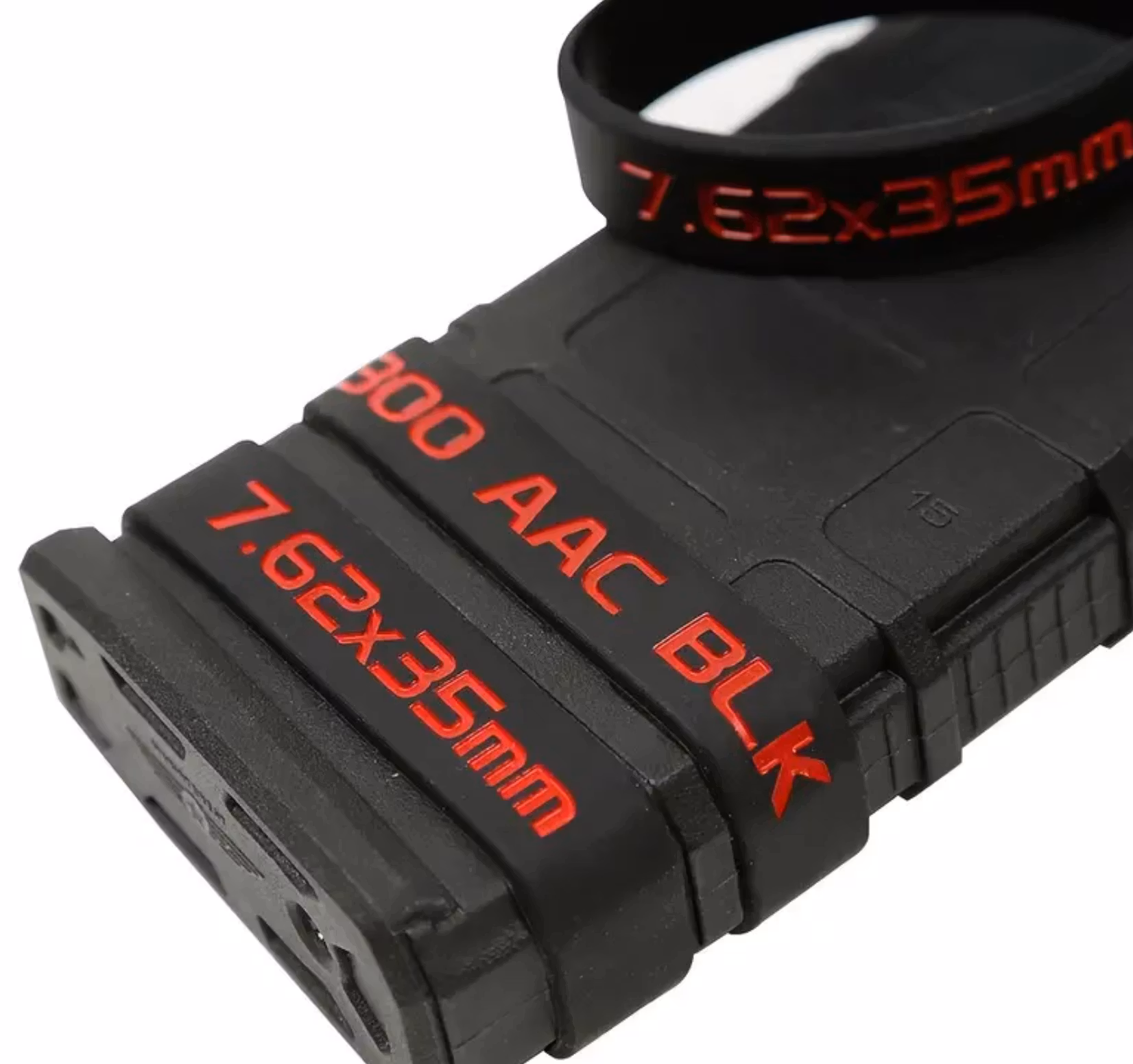 7.62x55mm 300 AAC BLK Magasin Markeringsband - Svart - Röd