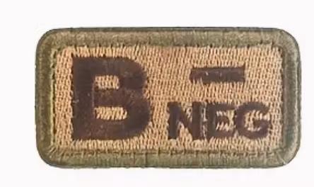 Blodgrupp - B - Neg - Grön - Brun - Patch