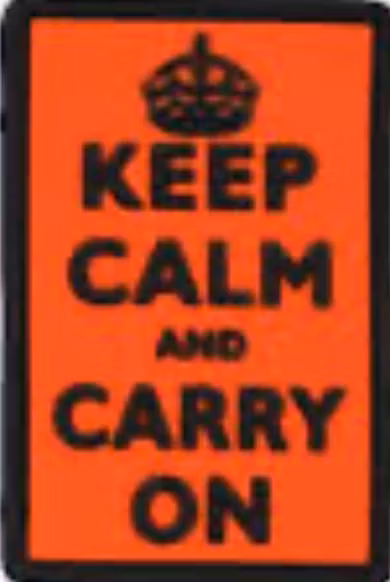 3D Rubber Keep Calm and Carry On Patch - Orange