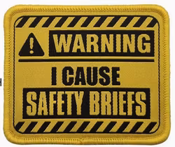 Warning I cause safety briefs - Gul/Gul - Patch