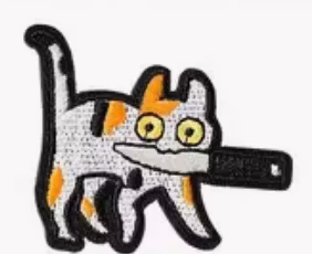 Cat - Knife - Brown/White - Patch
