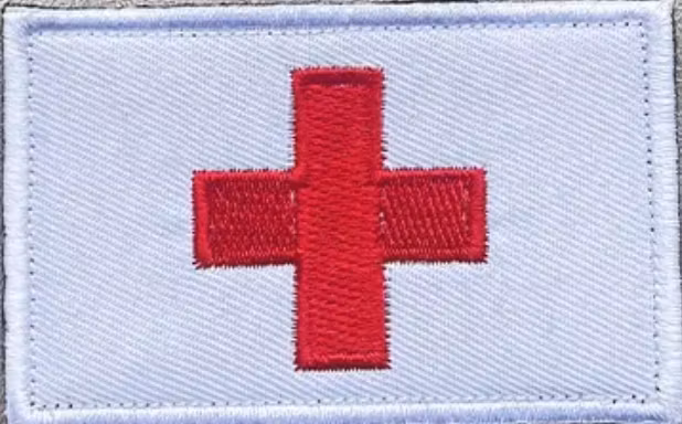 Första hjälpen - Kors - Vit/röd - Patch