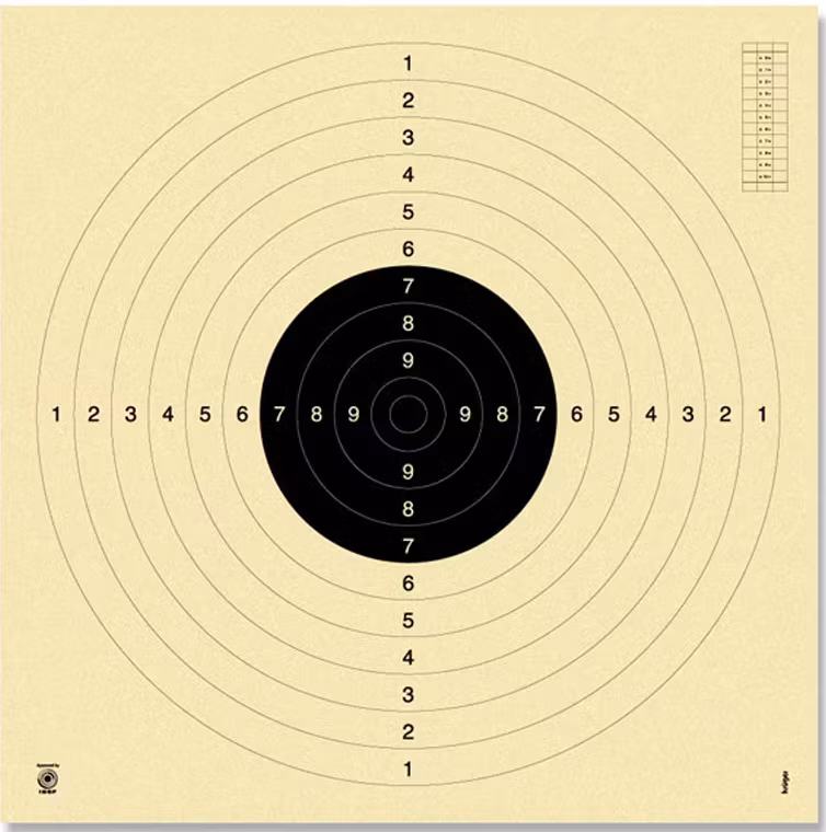 Pistol 25/50 m and smallbore rifle 100 m target 3100 (unnumbered) - 55X53 cm