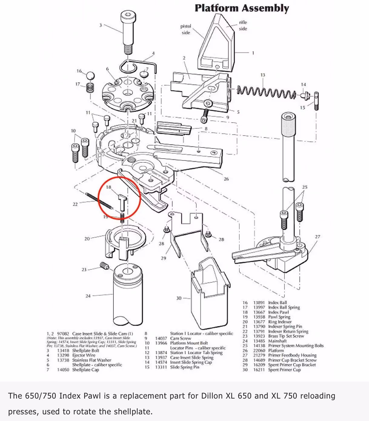 Dillon - Index Pawl for Dillon XL650/XL750 - #13667