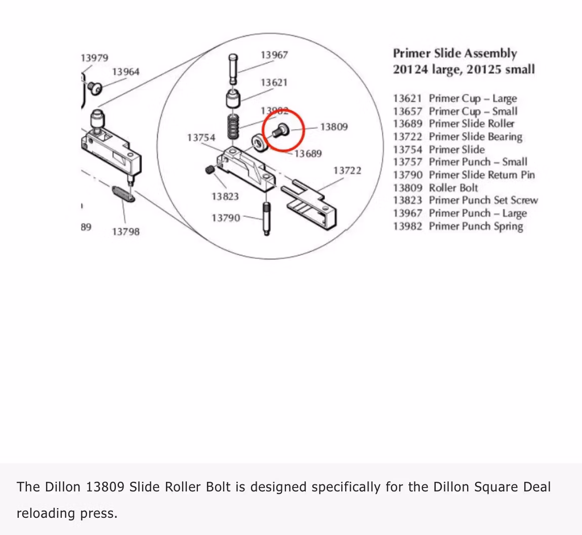Dillon - Slide Roller Bolt for Dillon Square Deal - #13809