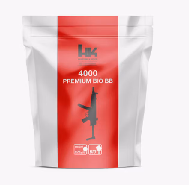 Heckler & Koch - Premium Bio BBs - 0,25g - 4000st Vita i Påse