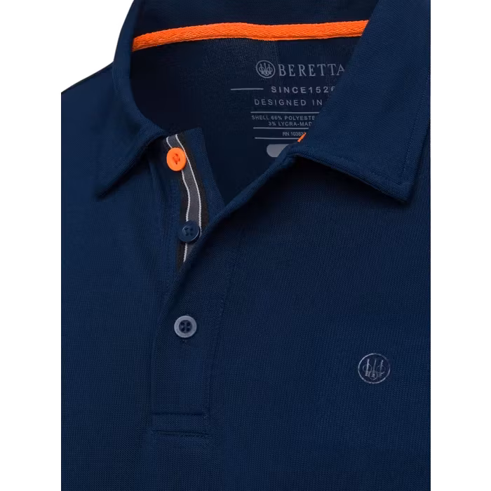 Beretta - Tech Corporate Polo Short Sleeves - Blue Total Eclipse