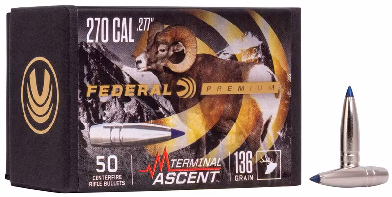 Federal - Premium Terminal Ascent Bullets - 270 Cal (.277) - 136gr - 50/Box