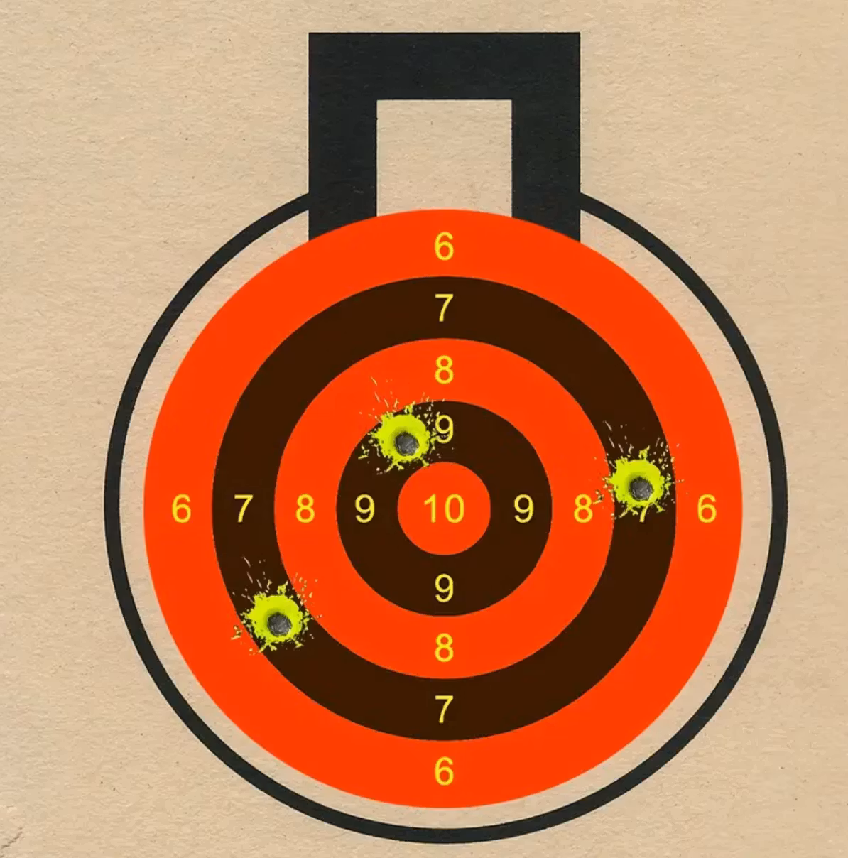 Fluorescent Splatter Target - Circle - Orange - Liten - 100 Pack