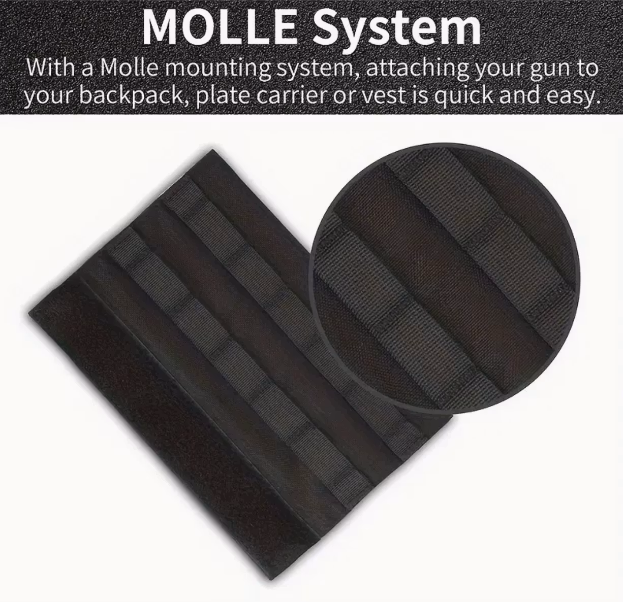 Ljuddämparskydd med Molle-system - Svart