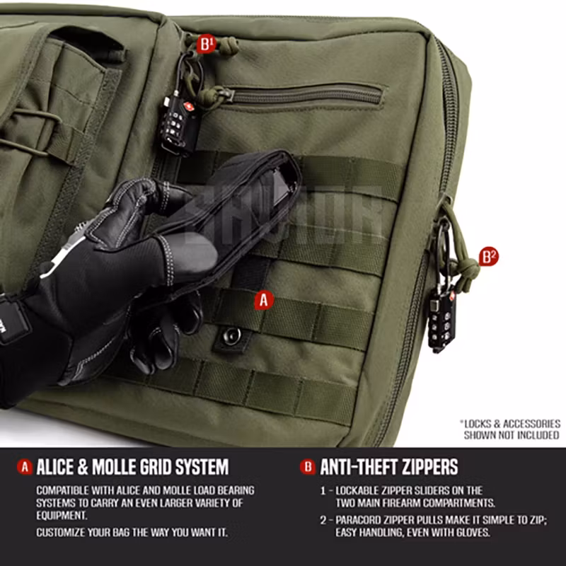 Savior Equipment - American Classic 46" Double Rifle Case - Grön