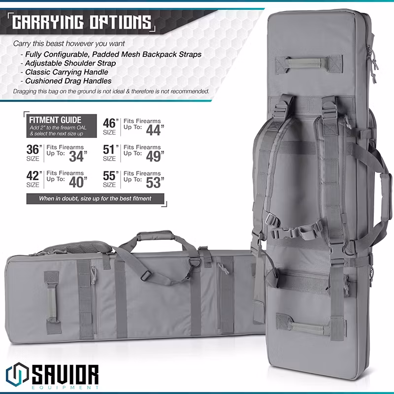 Savior Equipment - Urban Warfare 51" Double Rifle Case - Grå