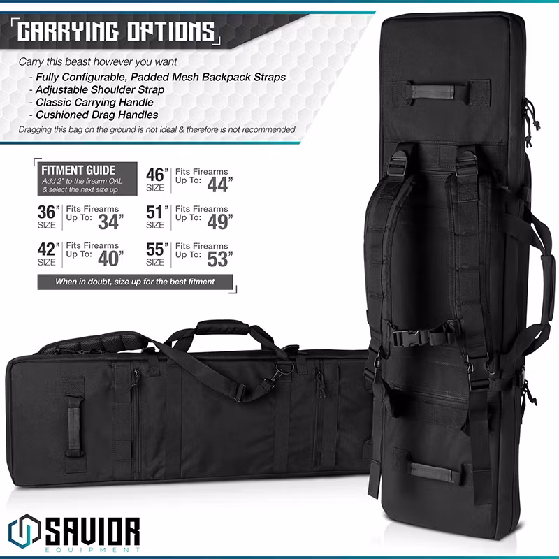 Savior Equipment - Urban Warfare 51" Double Rifle Case - Svart