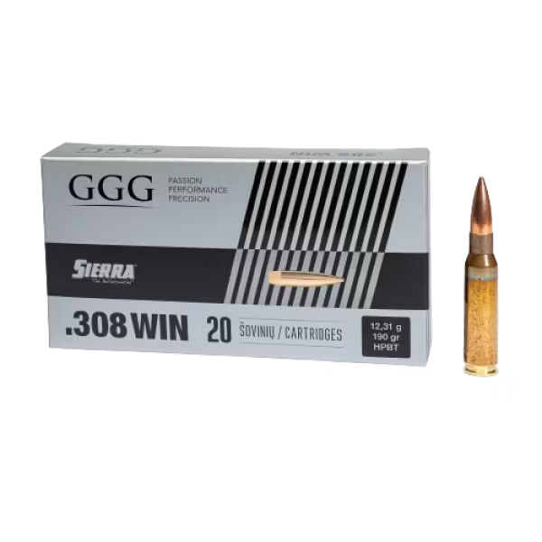 GGG - Ammo .308 Win - 190gr - HPBT Sierra Matchking - 20/Box