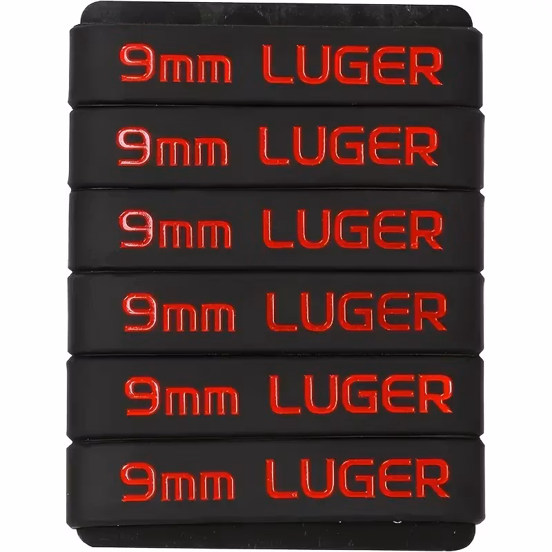 9mm Magasin Markeringsband - Svart - Röd