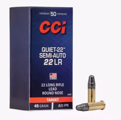 CCI - Rimfire Ammunition 22 LR LRN - Semi-Auto - Quiet-22 - 45gr - 50/Box