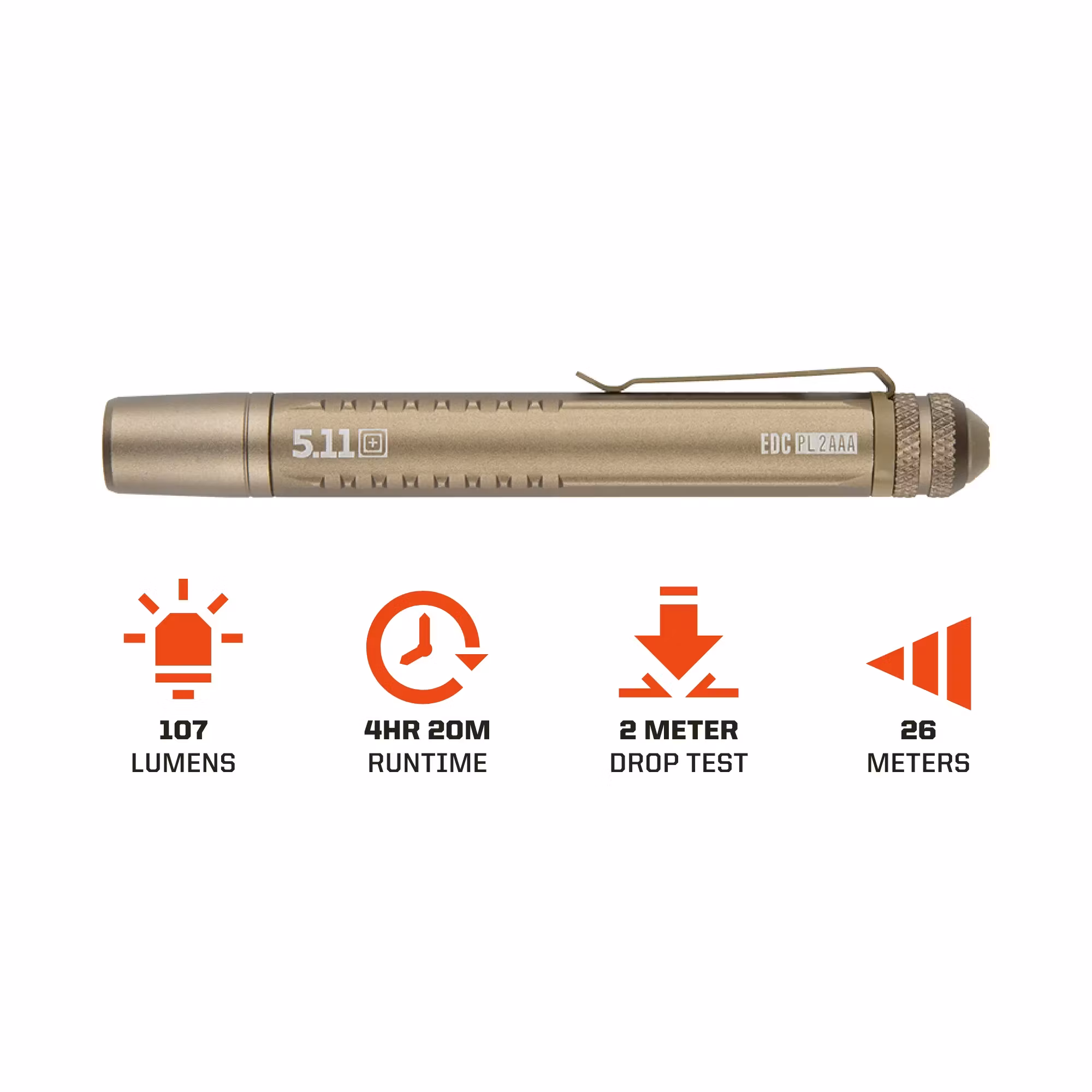 5.11 - EDC PL2AAA Flashlight - Sandstone (328)