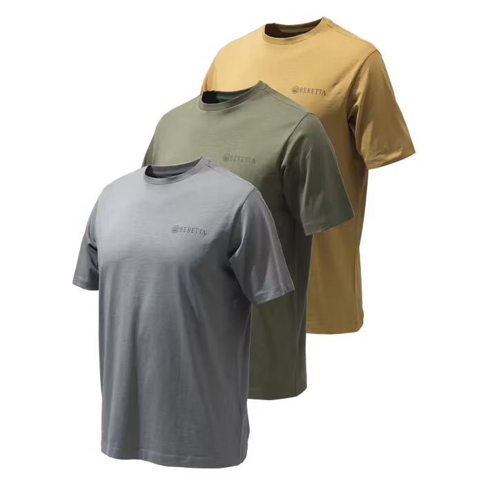 Beretta - Set of 3 Corporate T-Shirts - Coyote , Smoked Pearl, Green
