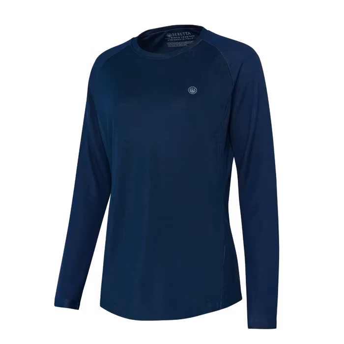 Beretta - Ciel Tech Woman's T-Shirt Long Sleeves - Blue Total Eclipse