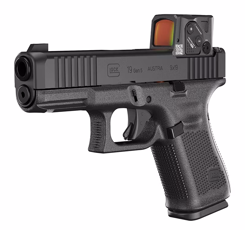 Glock 19 Gen5 FS – 9mm pistol med Aimpoint COA rödpunktsikte och A-CUT fräsning