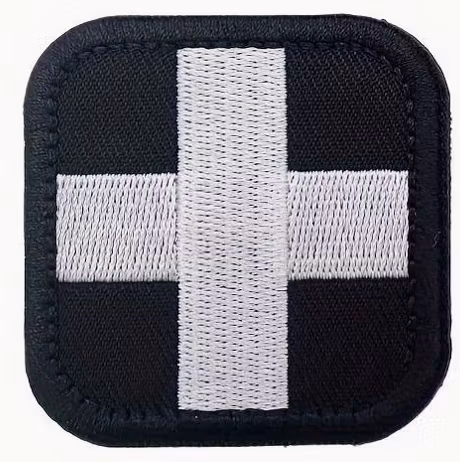 Första Hjälpen - EMS - EMT - MED - Svart/Vit -Patch
