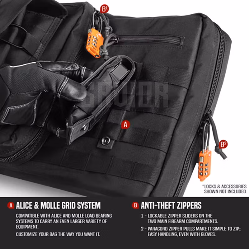 Savior Equipment - American Classic - 55" - Double Rifle Case - Svart