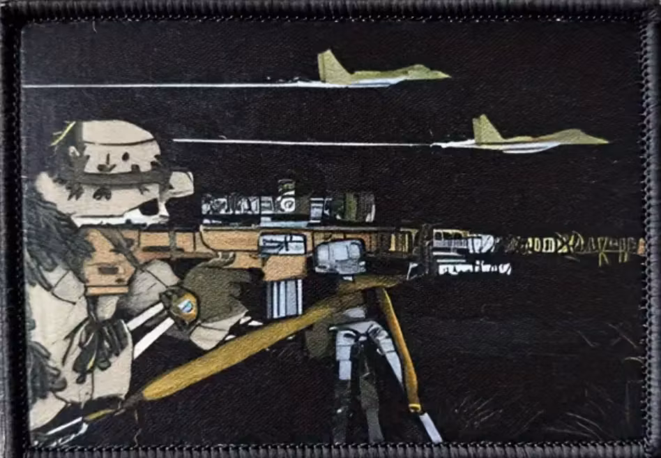 Taktisk Prickskytte Dödskalle - Svart/FDE - Patch