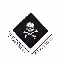 Dödskalle – Svart – PVC Patch