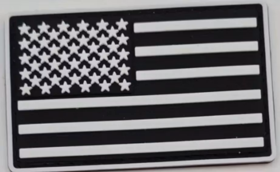 Usa Flagga - Svart - PVC - Patch