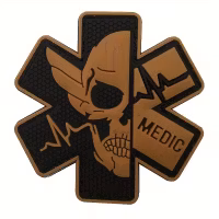 Dödskalle MEDIC - Pvc - Brun - Patch
