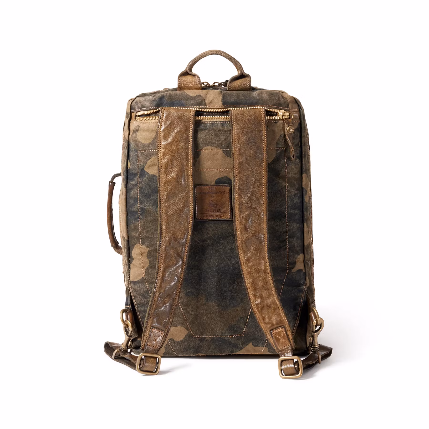 Beretta - Washed Canvas & leather Laptop Backpack - Military Camo
