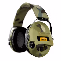 Sordin - Supreme Pro-X H2 LED Headband - Camo Cups with Textile Camo - Gel