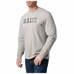 5.11 - Camo Logo Fill Long Sleeve Tee - Heather Gray (016)