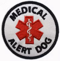 Medical Alert Dog - Svart/Vit- Patch