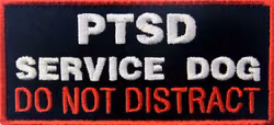 PTSD Service Dog - Do not distract - Svart/röd - Patch
