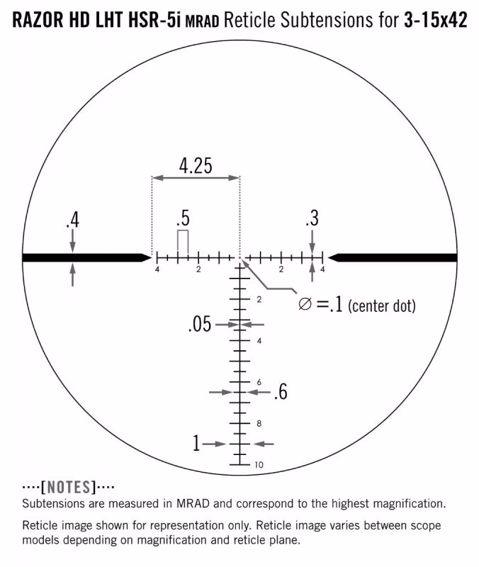 Vortex - Razor HD LHT - 3-15x42, riktm. HSR-5i belyst - MRAD