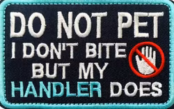 Do not pet. I dont bite but my handler does - Svart/Blå- Patch