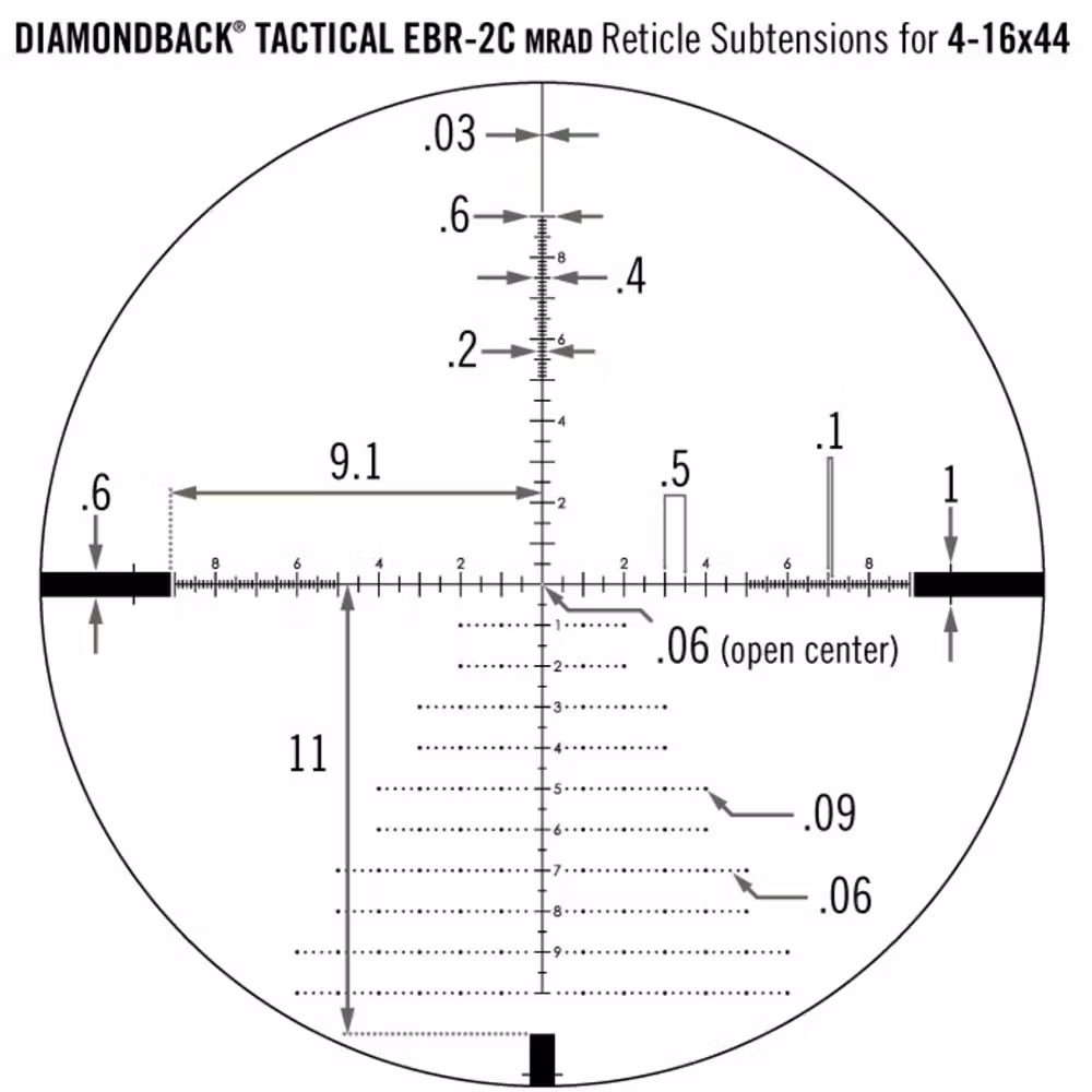 Vortex - Diamondback Tactical - 4-16x44 - FFP - EBR-2C - Mrad