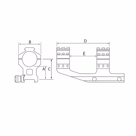 Burris - AR-P.E.P.R. Cantilever 30mm QD Toppfäste H: 41mm