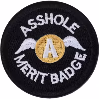 Asshole Merit Badge - Svart - Patch