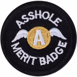 Asshole Merit Badge - Svart - Patch
