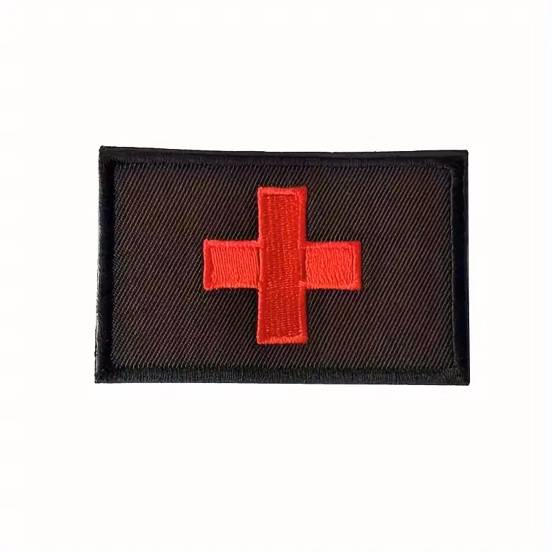 Första hjälpen - Kors - Svart/röd - Patch