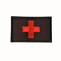 Första hjälpen - Kors - Svart/röd - Patch