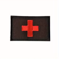 Första hjälpen - Kors - Svart/röd - Patch