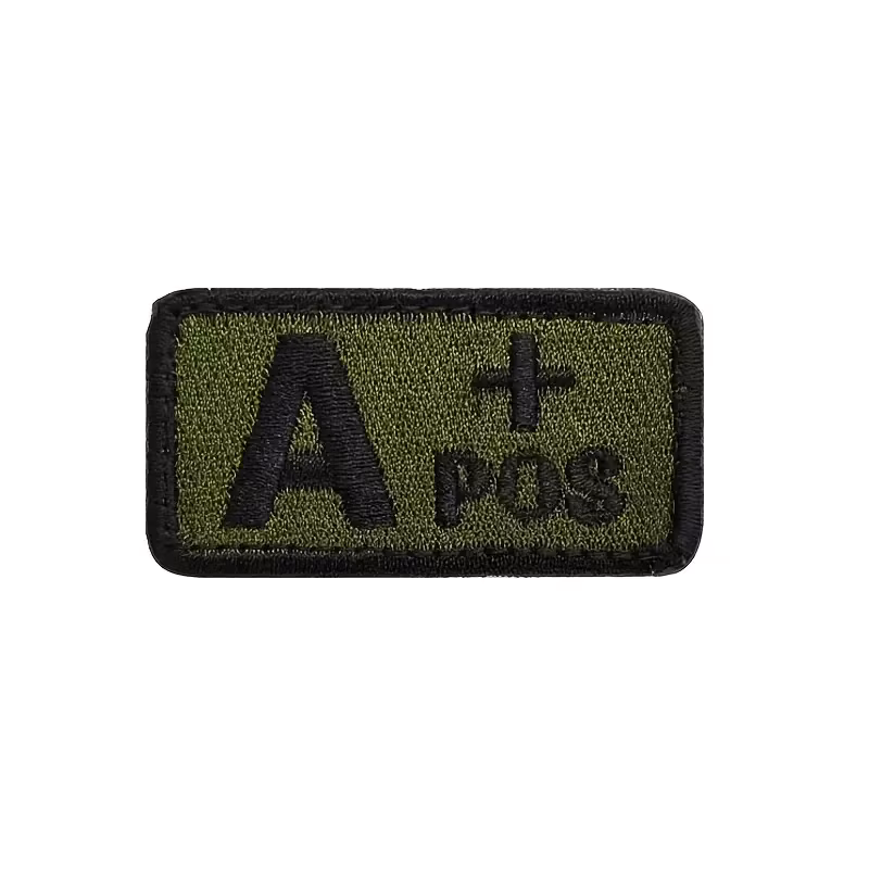 Blodgrupp - A + Pos - Grön - Svart - Patch