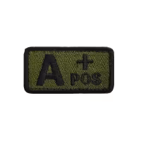 Blodgrupp - A + Pos - Grön - Svart - Patch