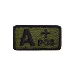 Blodgrupp - A + Pos - Grön - Svart - Patch
