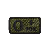 Blodgrupp - O + Pos - Grön/Svart - Patch