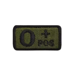 Blodgrupp - O + Pos - Grön/Svart - Patch