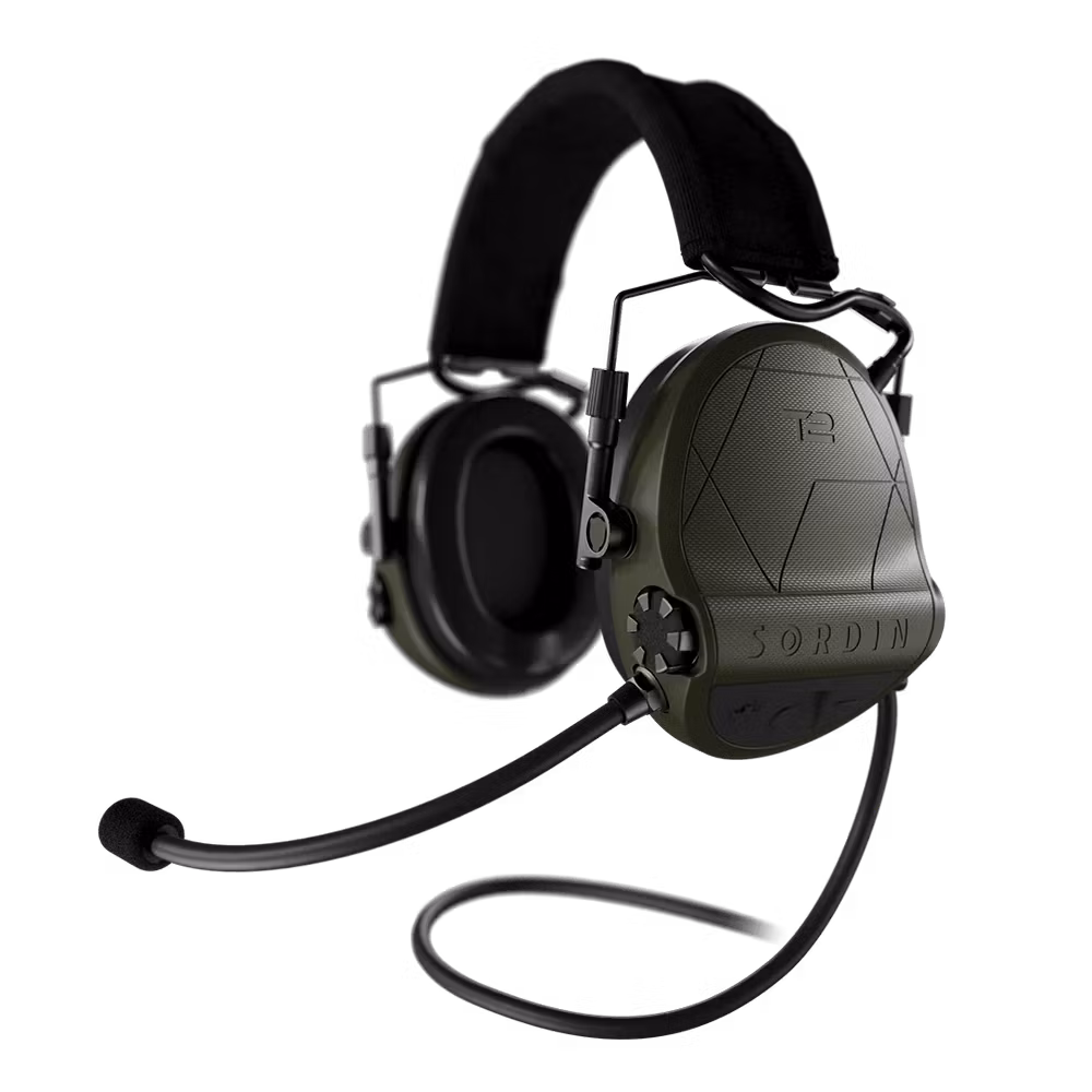 Sordin - Supreme T2 CC Green Headband Textile Memory Foam